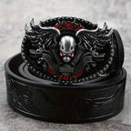 Flame skull spot wholesale alloy plate buckle belt retro embossing trend punk style unisex