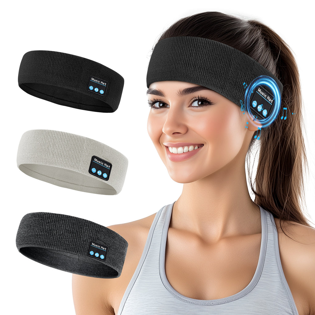 Cross-border hot-selling wireless bluetooth headscarf outdoor fitness sweat-absorbing headset music call outdoor knitting bluetooth headband