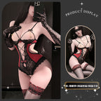 Chaomu sexy hot three-point qqny flirting sexual fun lingerie pure desire open file sensual temptation lace one-piece