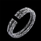 925 Sterling Silver Four‑Dragon‑Head Open Cuff Bangle Adjustable Men Bracelet Chinese‑Style Personalized Jewelry Gift