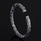 925 Sterling Silver Four‑Dragon‑Head Open Cuff Bangle Adjustable Men Bracelet Chinese‑Style Personalized Jewelry Gift
