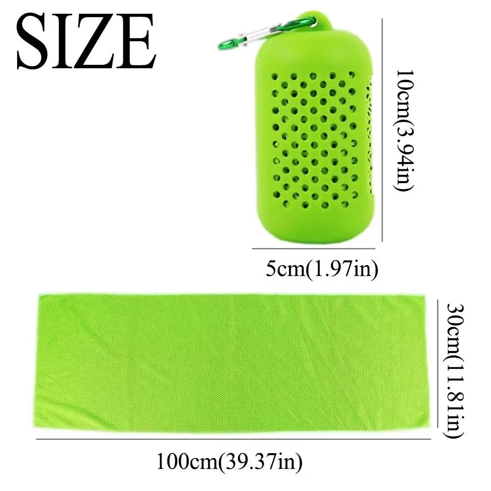 Mini Sports Cold Towel Quick Drying Microfiber Fitness Cool Towel Household Silicone Bag Wrapped Cold Towel Beach Accessories