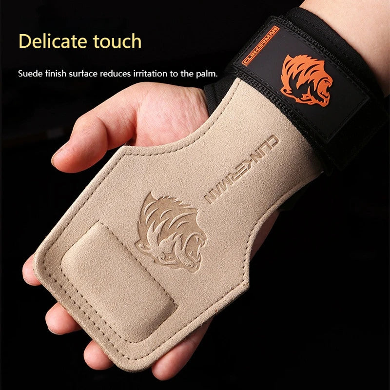 2PC Gym Palm Protector Weightlifting Fitness Glove Stamping Bear Head Lifting Strap for Deadlifts Rowing Pull-Up Various Sports