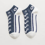 1 Pair Men Casual Socks Fashion Creative Denim Shoes Patterns Socks Japanese Happy Women Soxs Spring Summer Autumn Korean Styles
