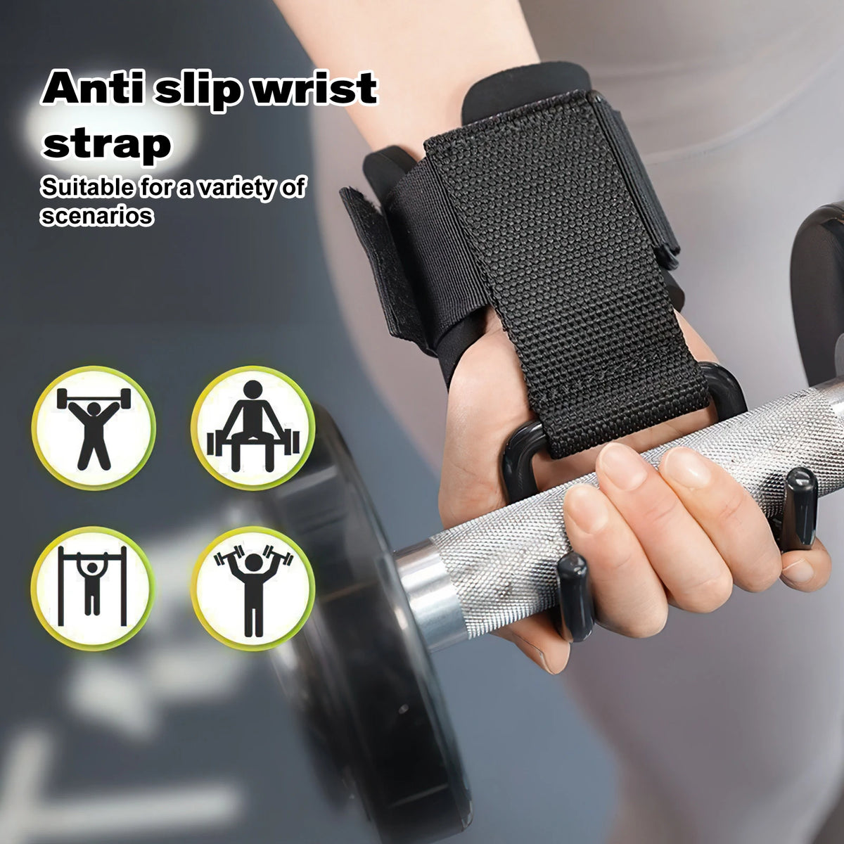 1/2Pcs Stainless Steel Heavy-Duty Wrist Hooks with Soft Padded Handle - Perfect for Weightlifting, Pull-Up and Strength Training