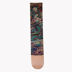 Fashion Simulated Single-leg Socks Perspective Mesh Printed Thigh Socks Personality Sexy Tattooed Stockings Unisex