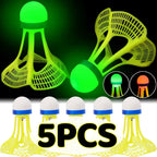 Windproof Luminous Badminton Nylon Shuttlecock LED Light Up Birdies for Outdoor Night Game Foam Head Stable Flight Green Red