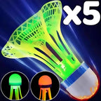 Windproof Luminous Badminton Nylon Shuttlecock LED Light Up Birdies for Outdoor Night Game Foam Head Stable Flight Green Red