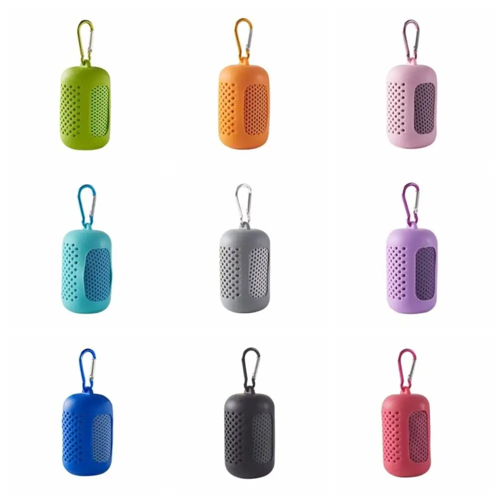 Mini Sports Cold Towel Quick Drying Microfiber Fitness Cool Towel Household Silicone Bag Wrapped Cold Towel Beach Accessories