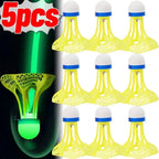 Windproof Luminous Badminton Nylon Shuttlecock LED Light Up Birdies for Outdoor Night Game Foam Head Stable Flight Green Red