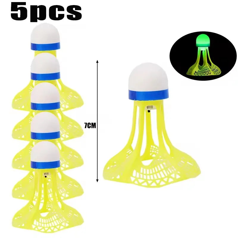 Windproof Luminous Badminton Nylon Shuttlecock LED Light Up Birdies for Outdoor Night Game Foam Head Stable Flight Green Red