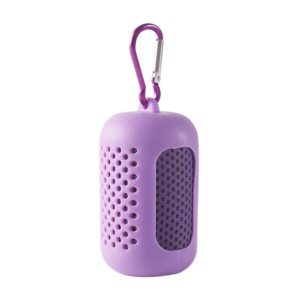 Mini Sports Cold Towel Quick Drying Microfiber Fitness Cool Towel Household Silicone Bag Wrapped Cold Towel Beach Accessories