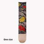Fashion Simulated Single-leg Socks Perspective Mesh Printed Thigh Socks Personality Sexy Tattooed Stockings Unisex