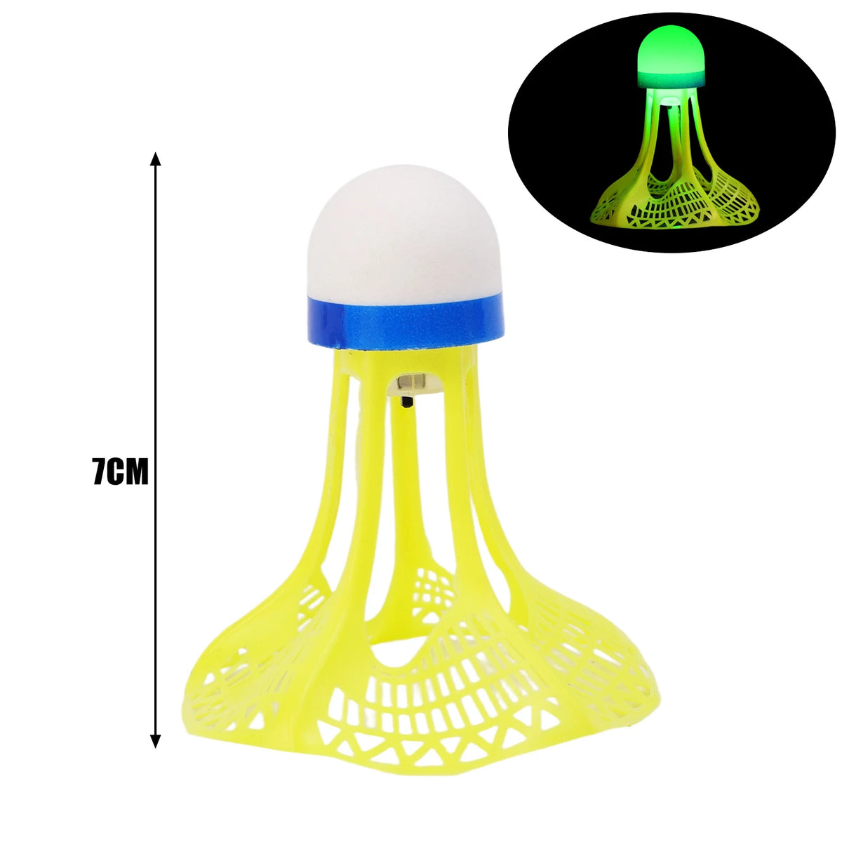 Windproof Luminous Badminton Nylon Shuttlecock LED Light Up Birdies for Outdoor Night Game Foam Head Stable Flight Green Red