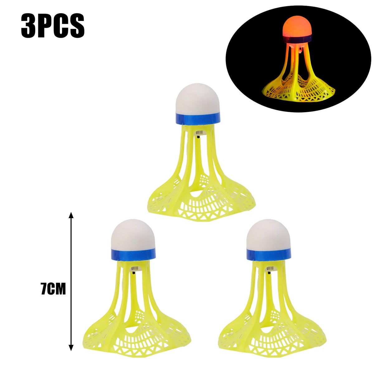 Windproof Luminous Badminton Nylon Shuttlecock LED Light Up Birdies for Outdoor Night Game Foam Head Stable Flight Green Red