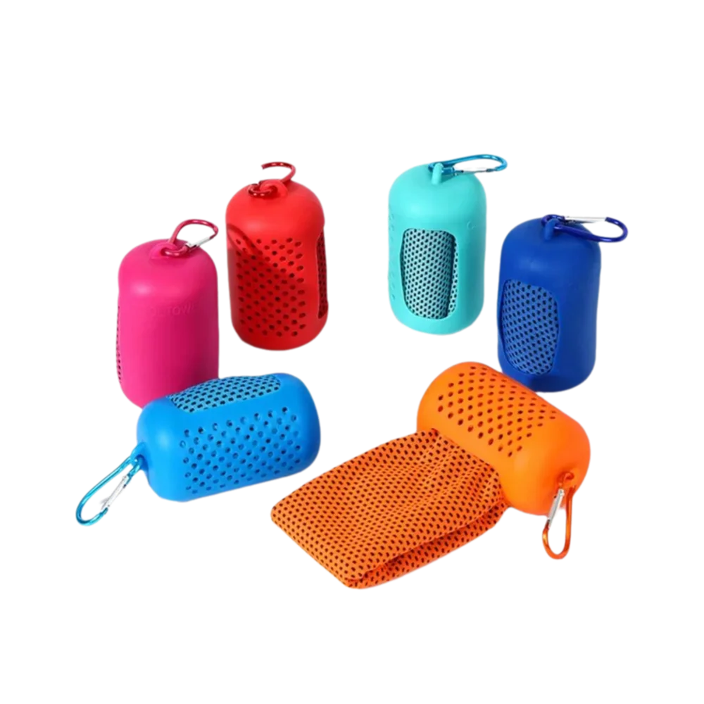 Mini Sports Cold Towel Quick Drying Microfiber Fitness Cool Towel Household Silicone Bag Wrapped Cold Towel Beach Accessories