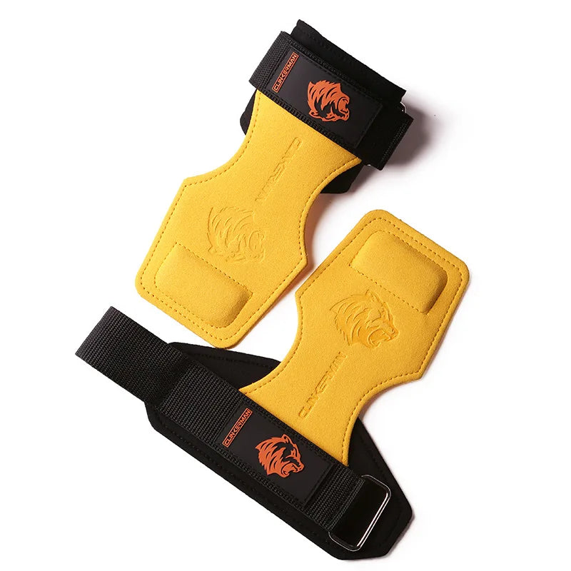 2PC Gym Palm Protector Weightlifting Fitness Glove Stamping Bear Head Lifting Strap for Deadlifts Rowing Pull-Up Various Sports